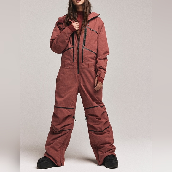 Free People Pants - NWT FP Movement Henna Rust Red Inside Edge One Piece Ski Suit S
